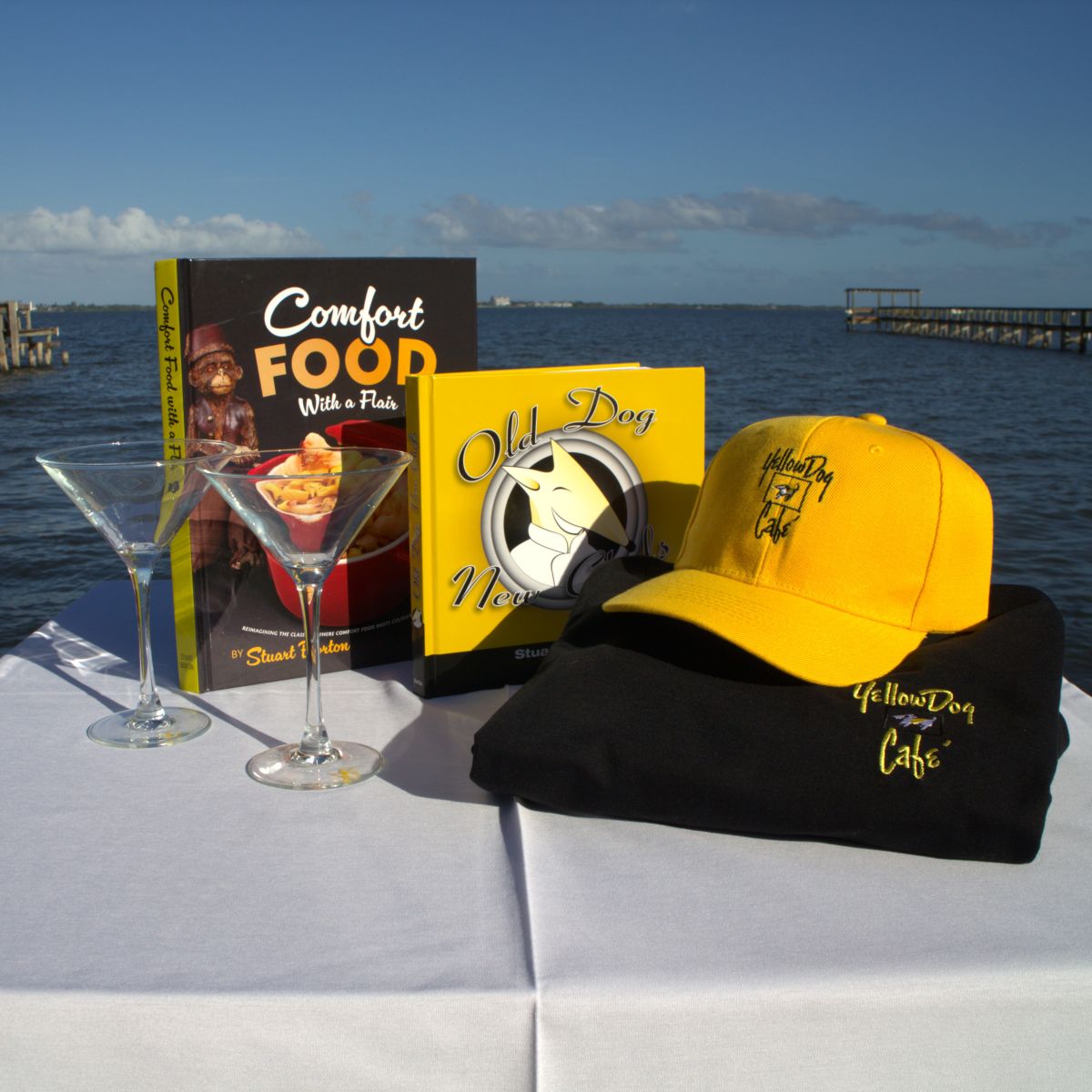 Yellow Dog Gift Basket - Martini Glasses