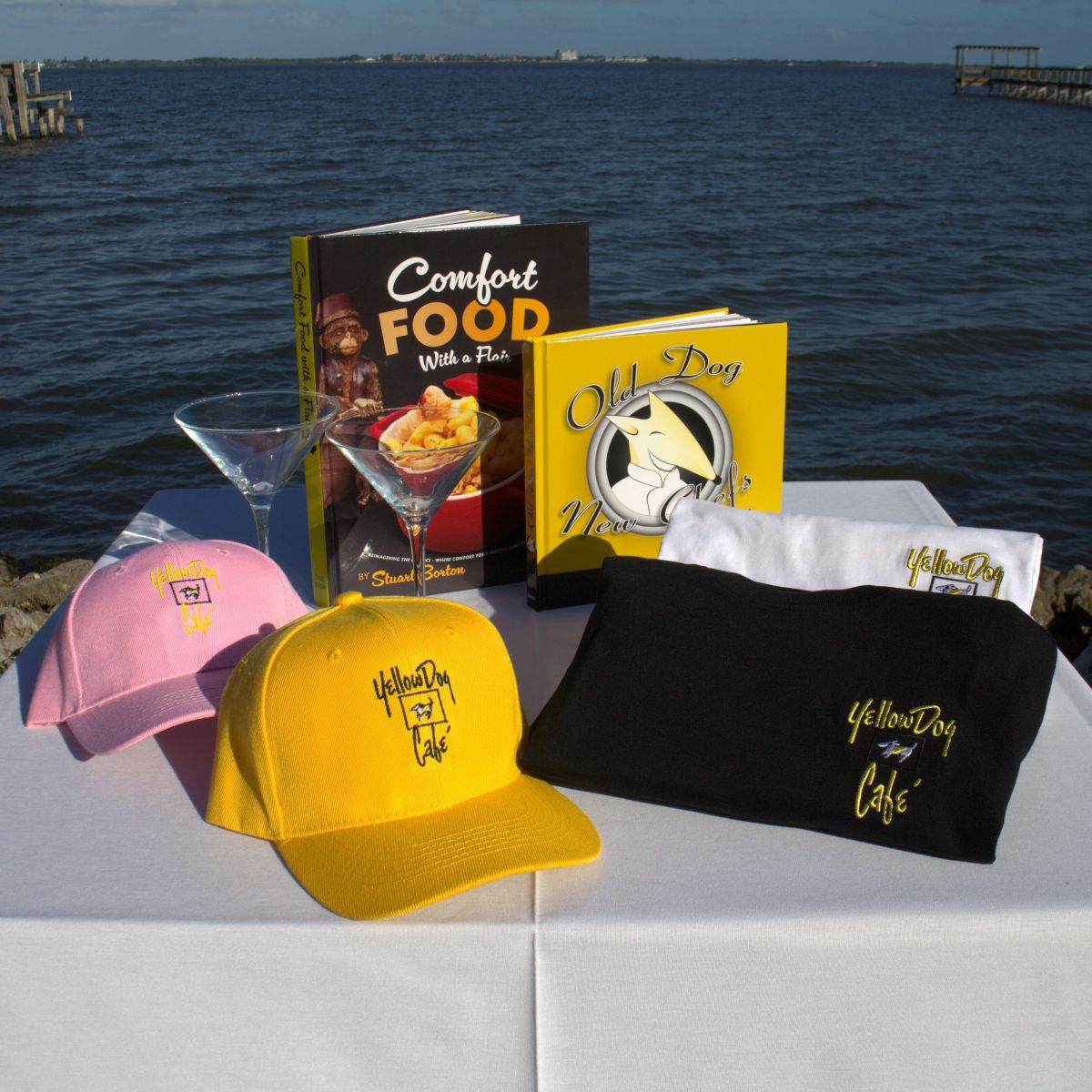 Yellow Dog Gift Basket - Martini Glasses