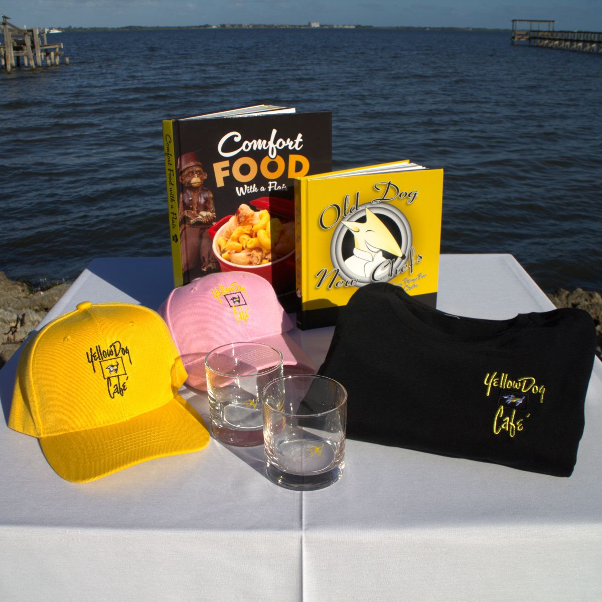 Yellow Dog Gift Basket - Rocks Glasses